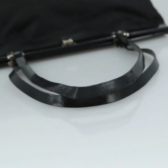PRADA Hand Bag Nylon Leather Black Silver Auth 108371 - Picture 8 of 15